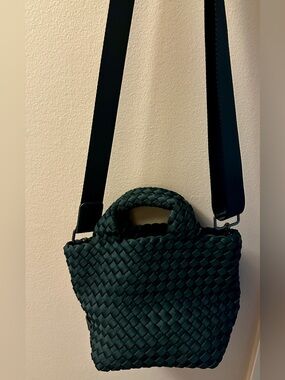 Naghedi St. Barths Petit Tote in PINE Woven Leather